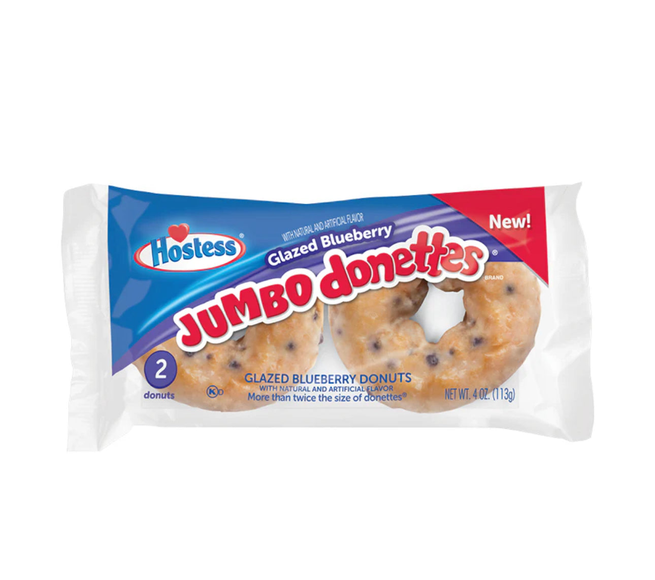 Hostess Glazed Blueberry Jumbo Donettes 2-Pack (113g) - America