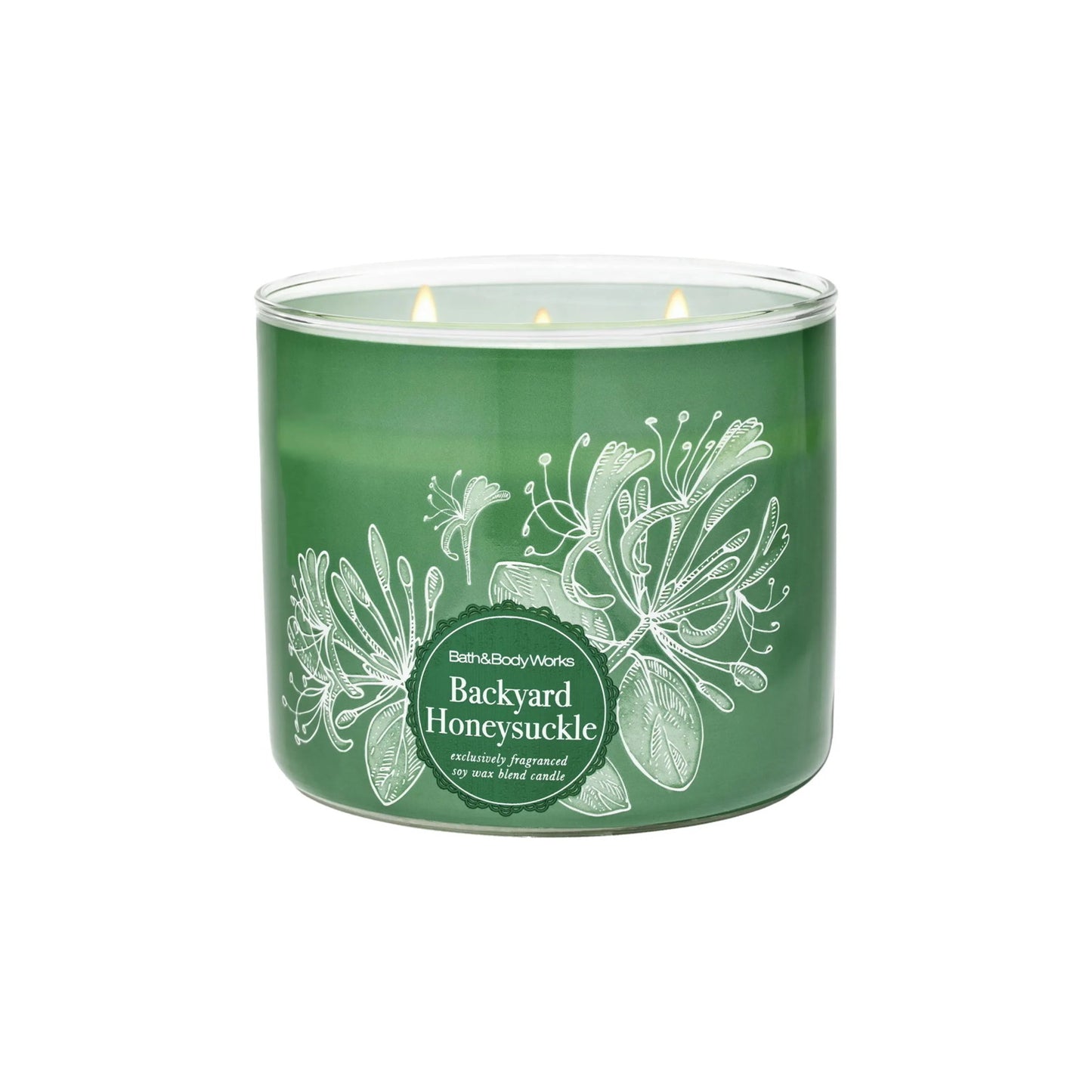 Bath and Body Works Green Backyard Honeysuckle Triple Wick Candle (411g) - America