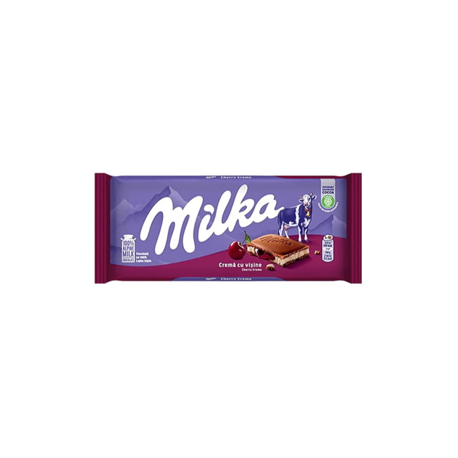 Milka Cherry Creme Milk Chocolate Bar (100g) -Poland