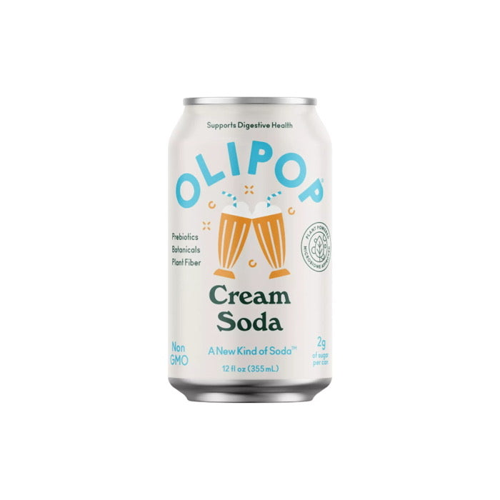OLIPOP Cream Soda Prebiotic Soda Can (355ml) - America