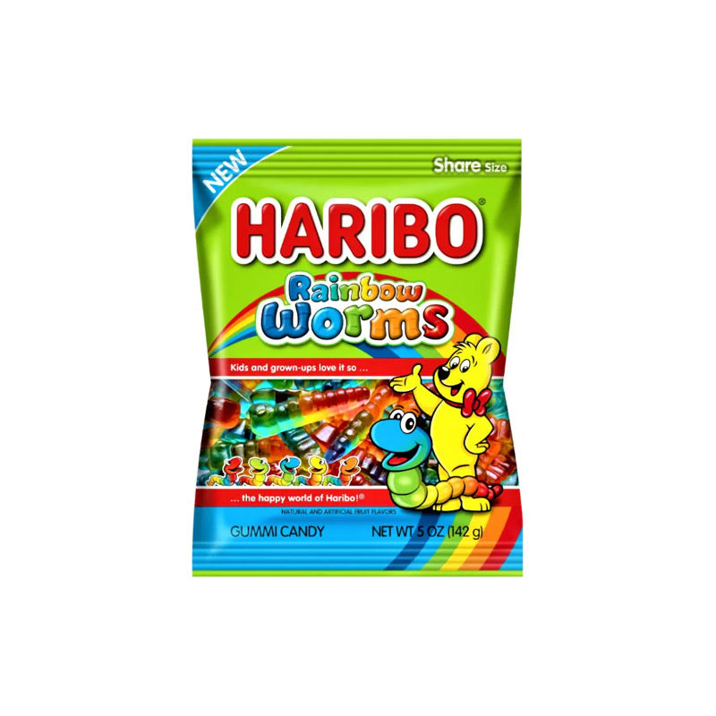 Haribo Rainbow Worms Peg Bag (142g) - America