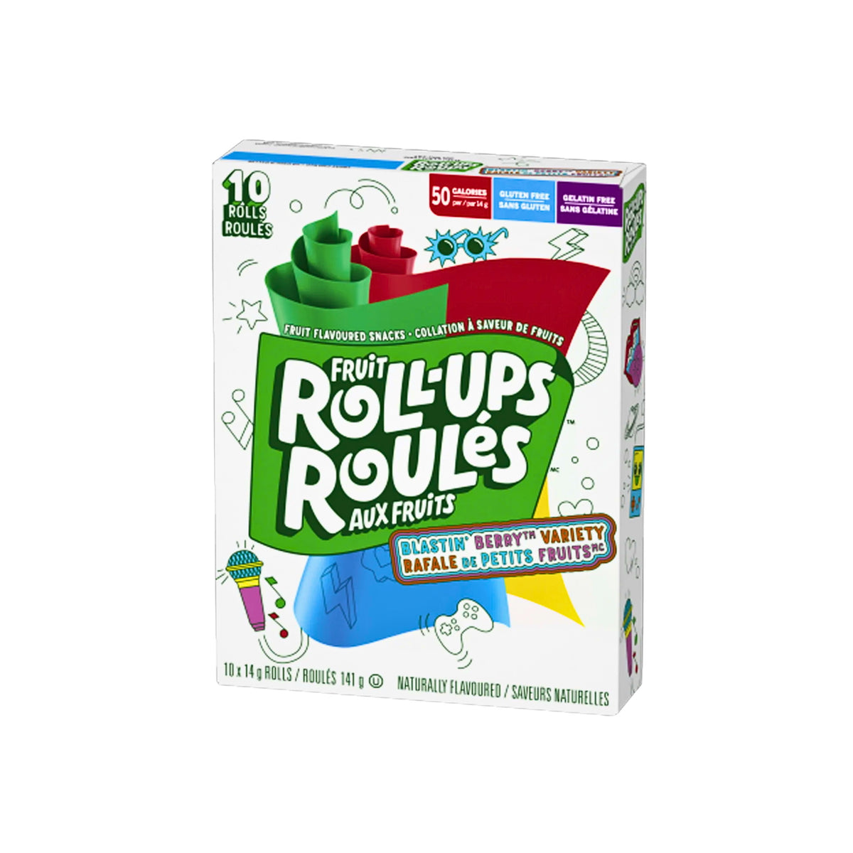 Betty Crocker Fruit Roll-Ups Blastin’ Berry Variety 10-Pack (141g) - Canada