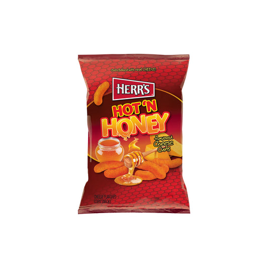 Herr’s Hot ‘N’ Honey Cheese Curls Large Bag (170g) - America