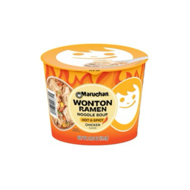 Maruchan Wonton Ramen Hot & Spicy Chicken Noodle Soup Bowl (104g) - America