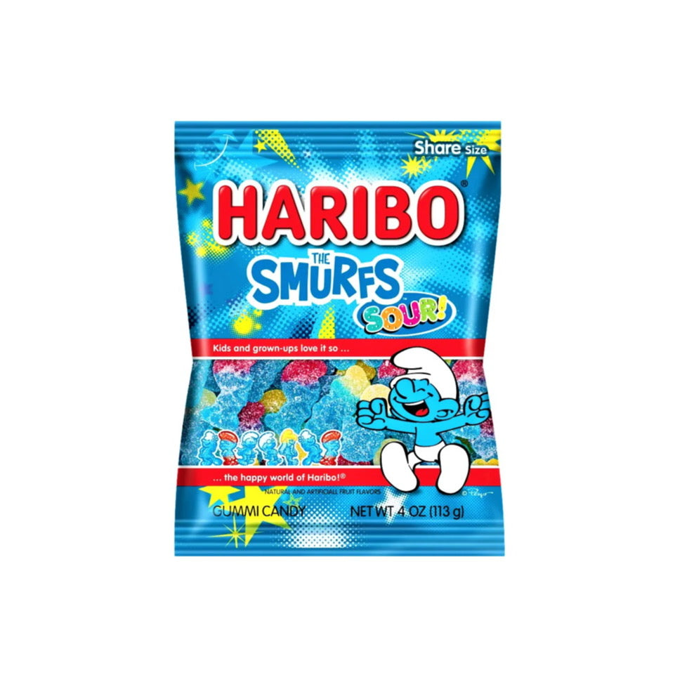 Haribo Smurfs Sour Peg Bag (113g) - America