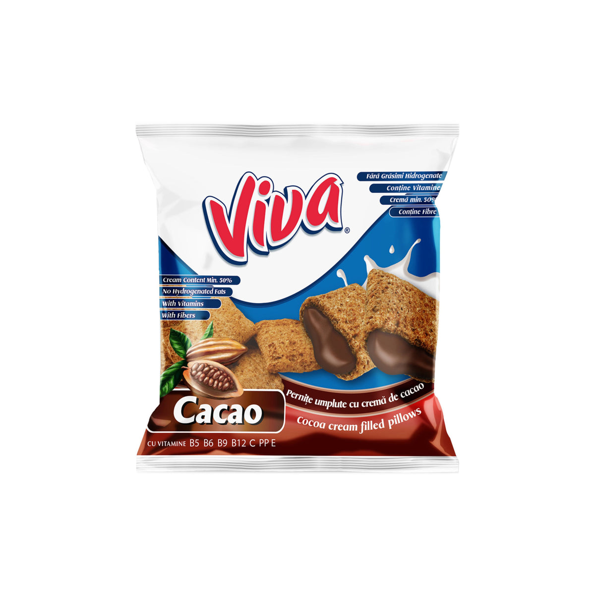 Viva Cocoa Cream Filled Pillows Snacks (200g) - Romania
