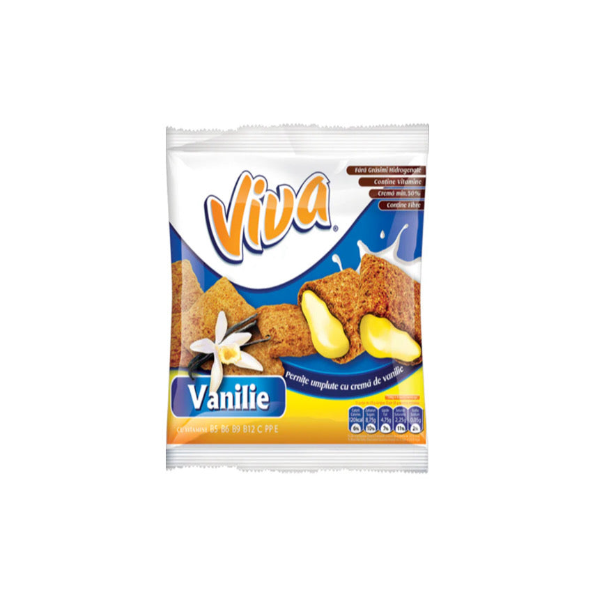 Viva Vanilla Cream Filled Pillows Snacks (200g) - Romania
