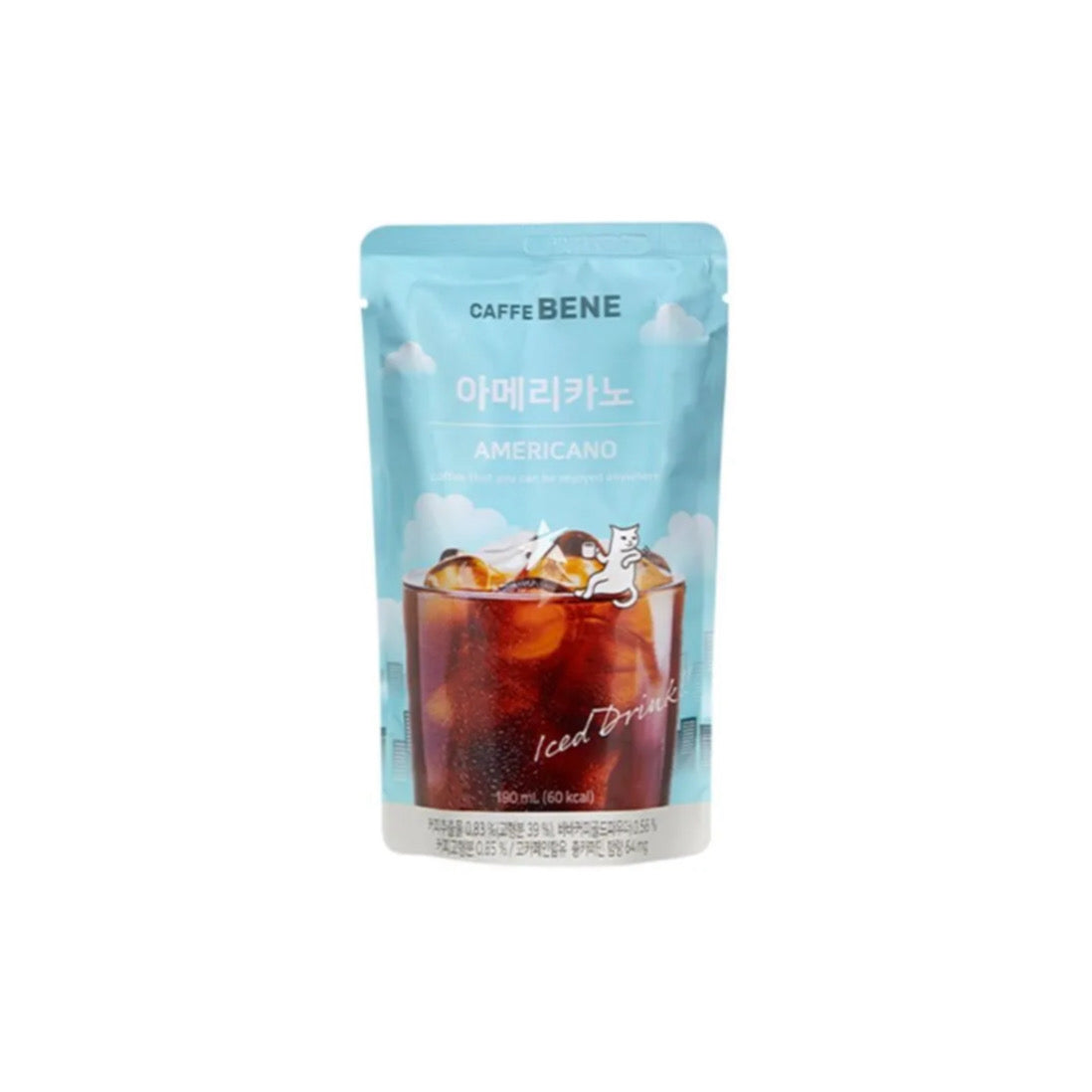 Caffe Bene Americano Iced Coffee Pouch (190ml) - Korea