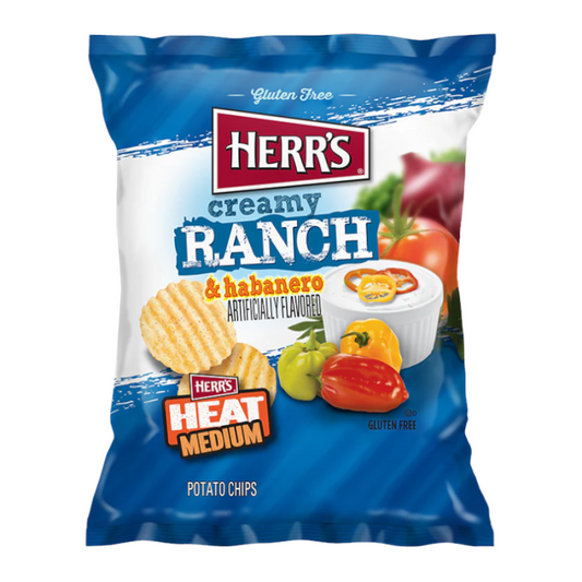 Herr's Creamy Ranch & Habanero Potato Chips Large Bag (184g) - America
