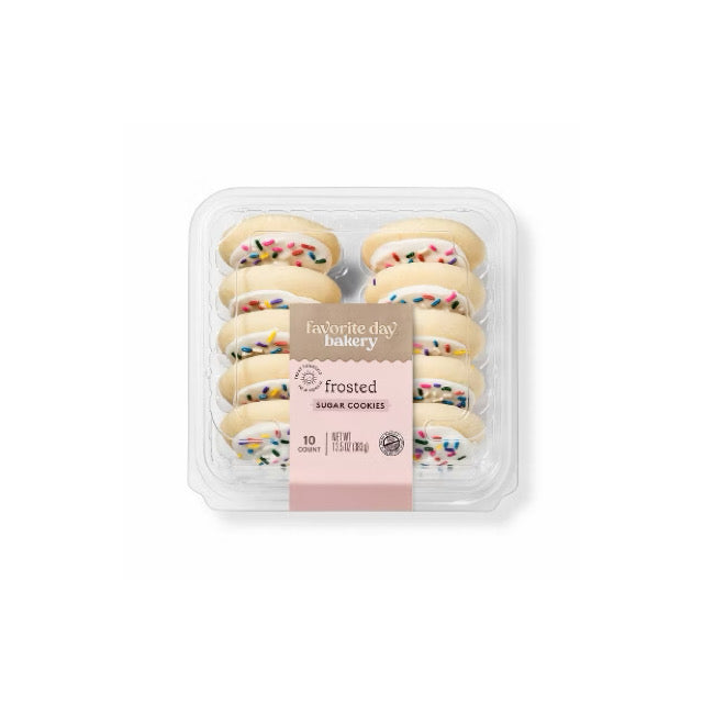 Favorite Day Bakery White Sprinkle Frosted Sugar Cookies (383g) - America
