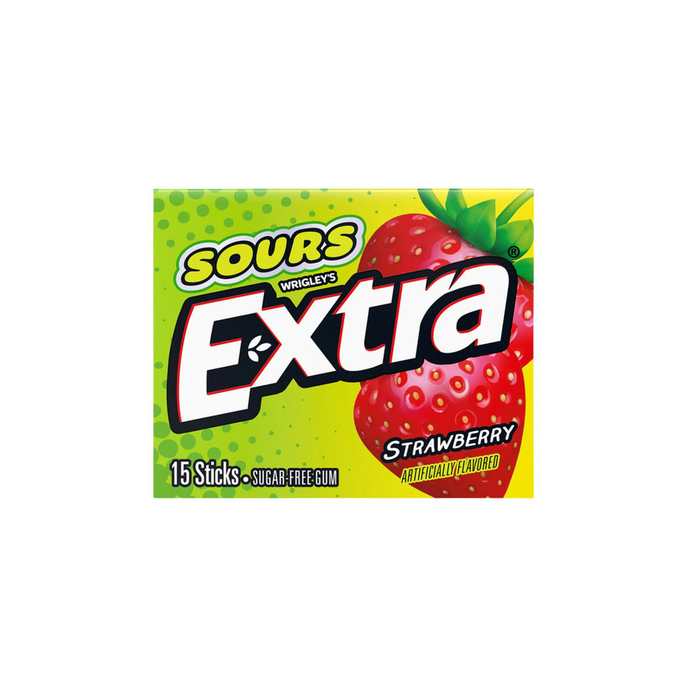 Wrigley’s Extra Sours Strawberry Sugar-Free Gum 15-Sticks (40g) - America