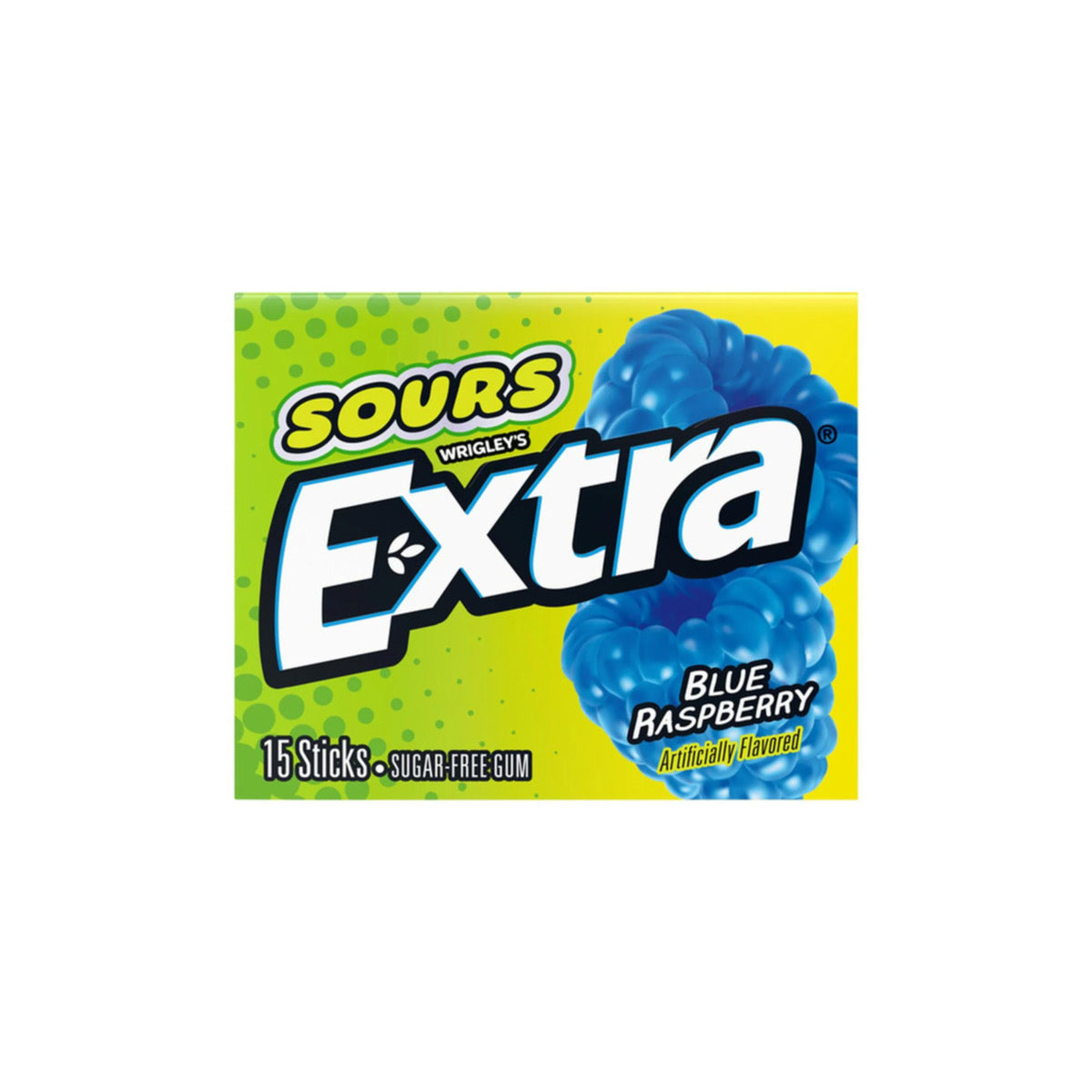 Wrigley’s Extra Sours Blue Raspberry Sugar-Free Gum 15-Sticks (40g) - America