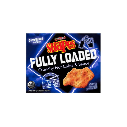 Arnotts Shapes Fully Loaded Crunchy Hot Chips & Sauce Crackers (130g) - Australia