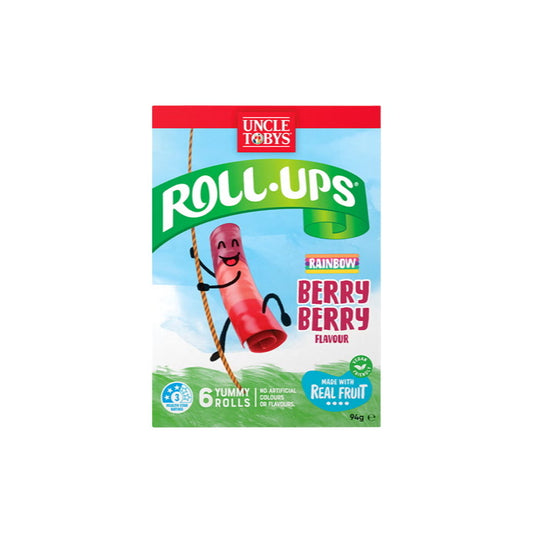 Uncle Tobys Rainbow Berry Berry Roll-Ups 6-Pack (94g) - Australia