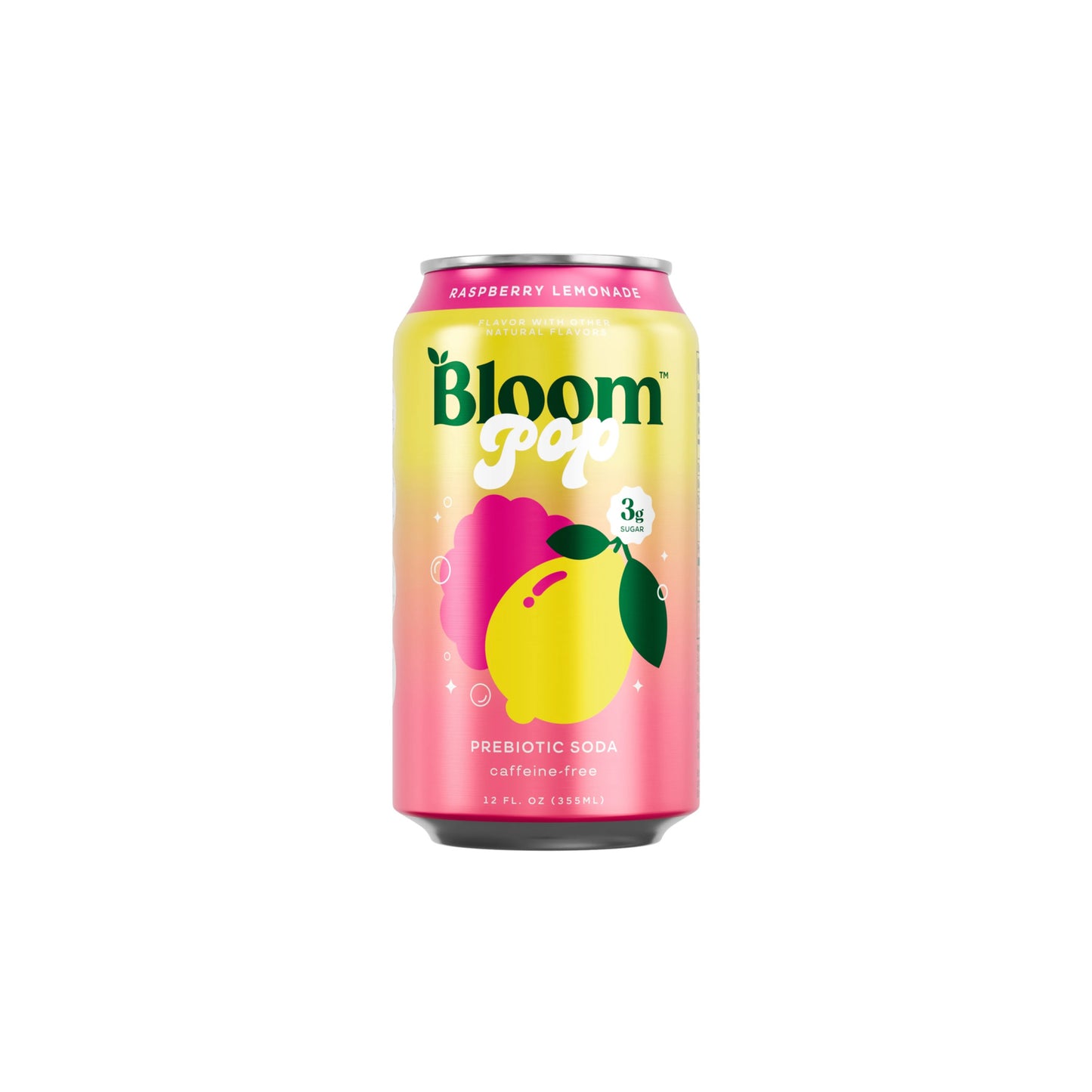 Bloom Pop Raspberry Lemonade Pre Biotic Soda (355ml) - America