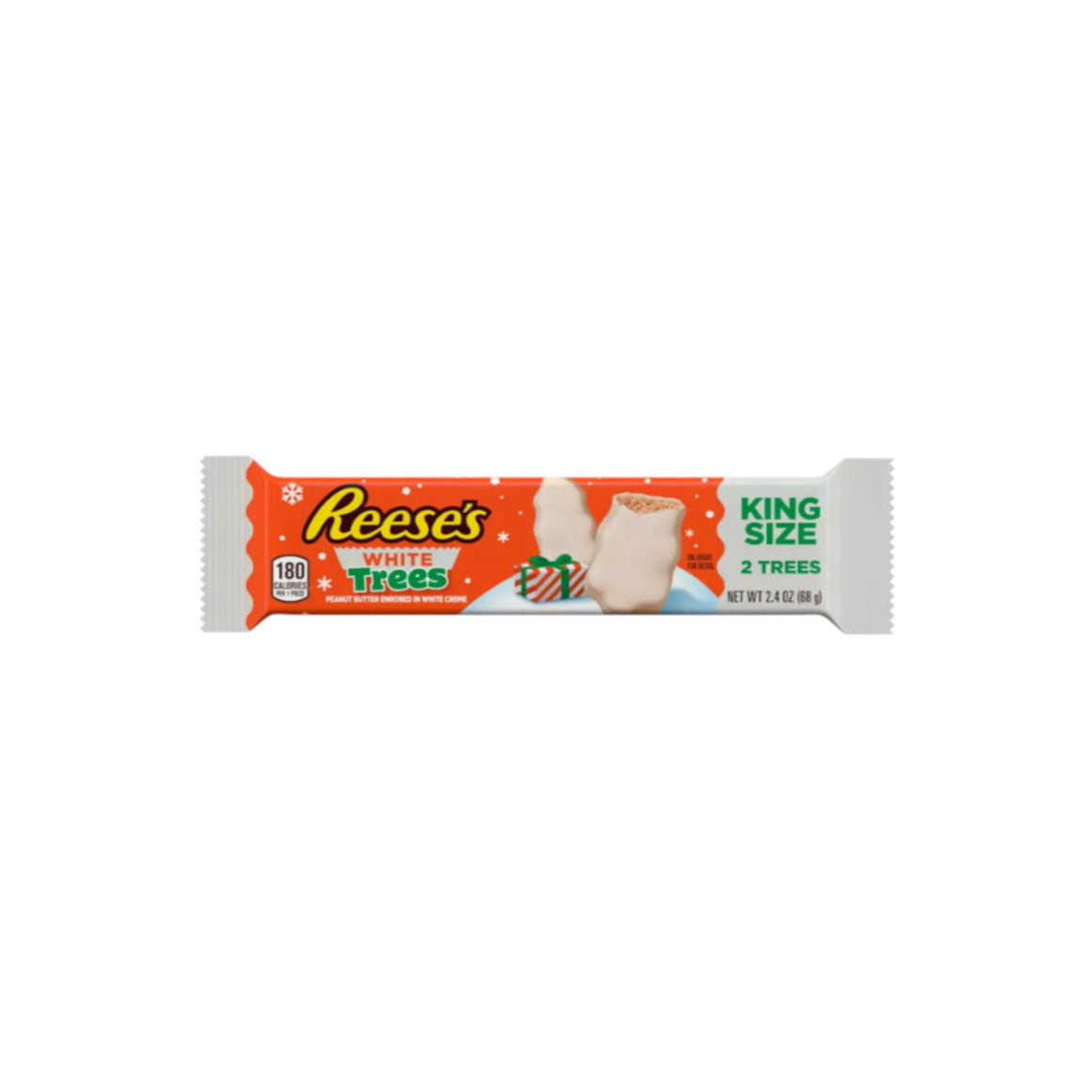 Reese's Christmas White Peanut Butter Trees King Size 2-Pack (68g) - America