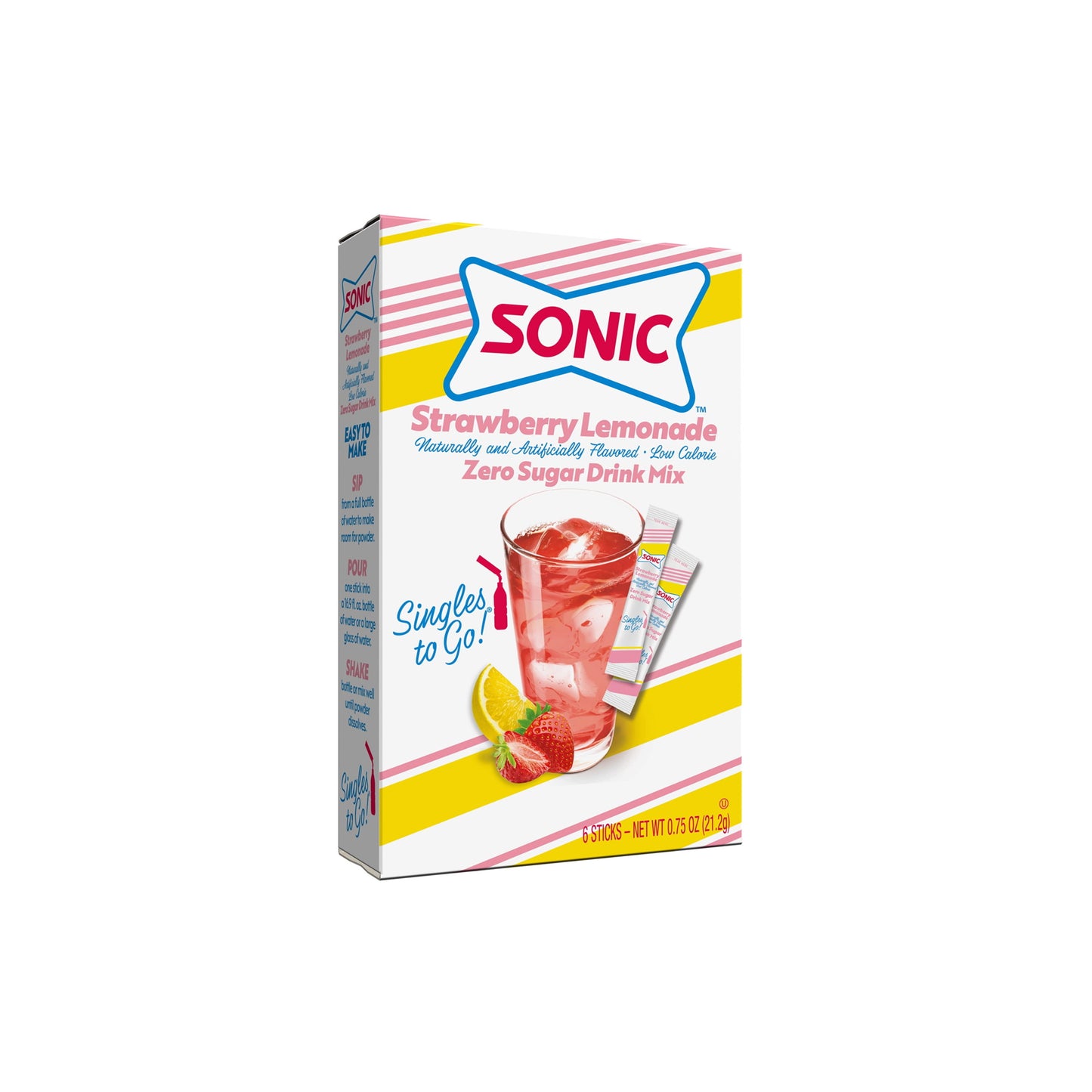 Sonic Singles To Go Strawberry Lemonade Drink Mix 6-Pack (21g) - America