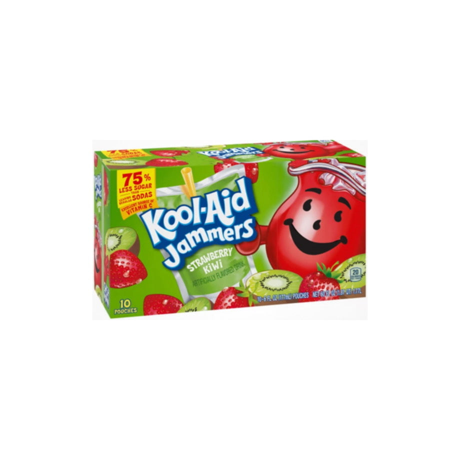 Kool - Aid Jammers Strawberry Kiwi 10 x 180ml Pouches (1.8ltr) - America