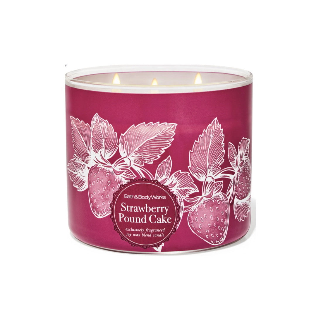Bath and Body Works Strawberry Pound Cake 3 Wick Scented Candle (411g) - America