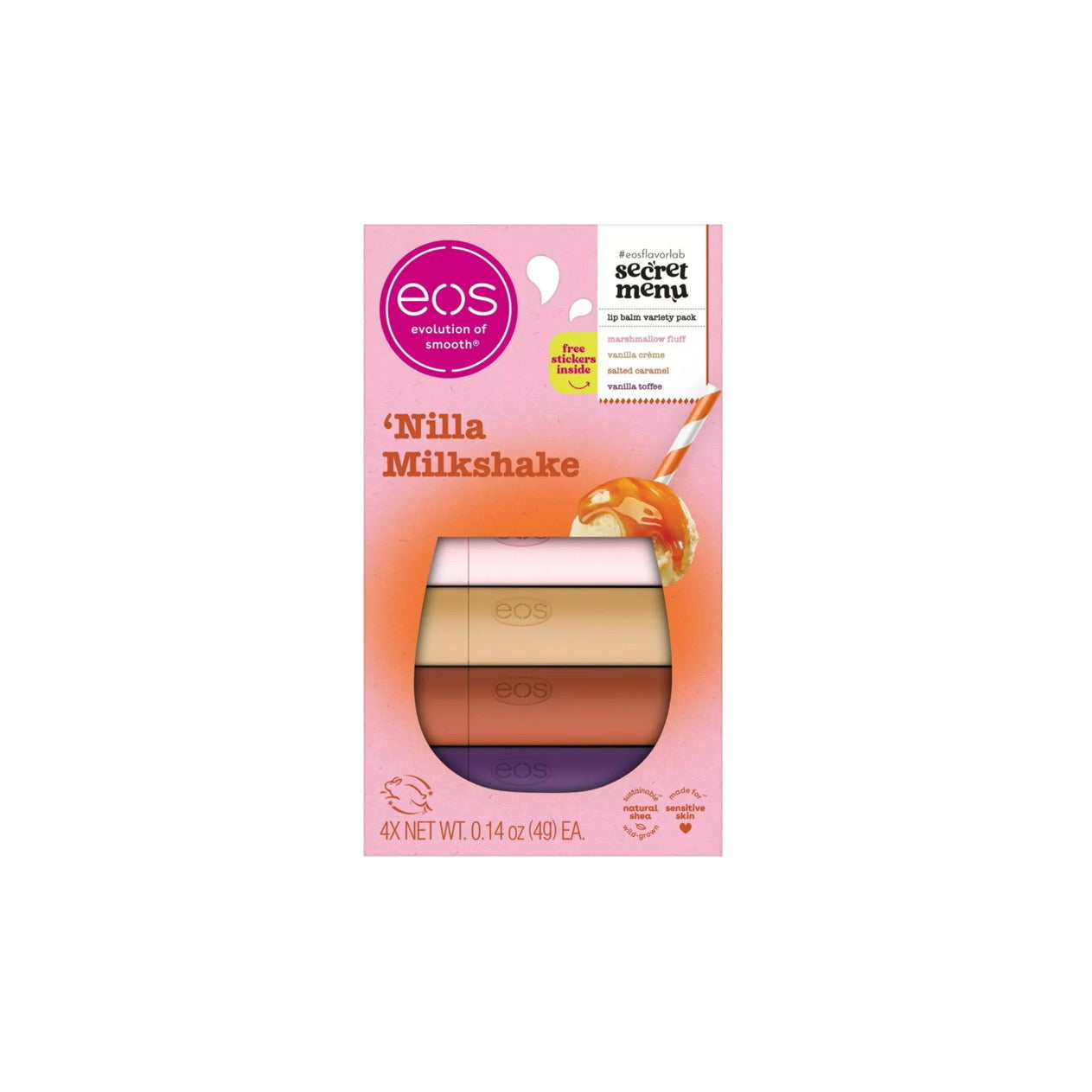 EOS ‘Nilla Milkshake Secret Menu Lip Balm Variety Pack (16g) - America