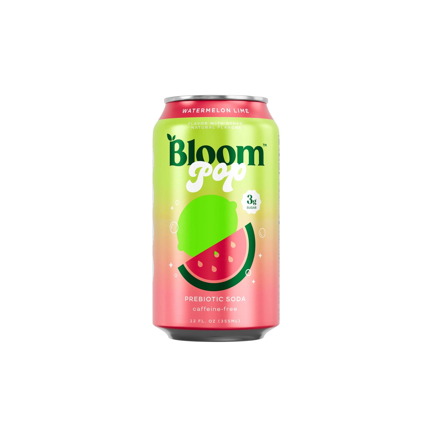 Bloom Pop Watermelon Lime Prebiotic Soda (355ml) - America