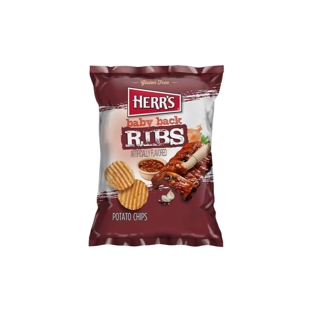 Herr’s Baby Back Ribs Potato Chips Large Bag (184g) - America