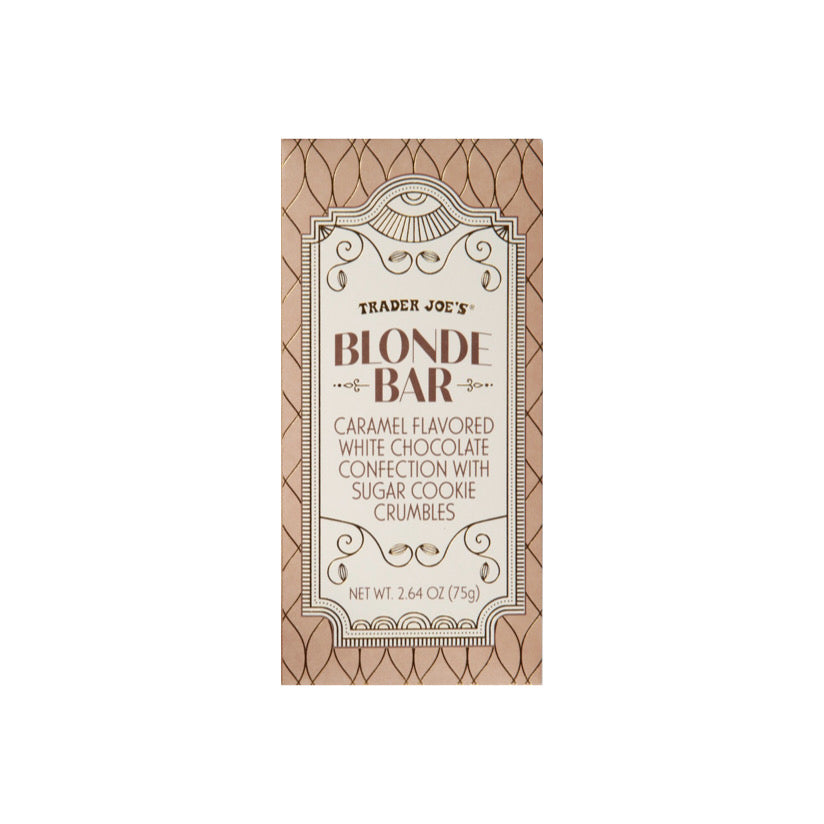 Trader Joe’s Blonde Bar Caramel Flavored White Chocolate with Sugar Cookie Crumbles (75g) - America