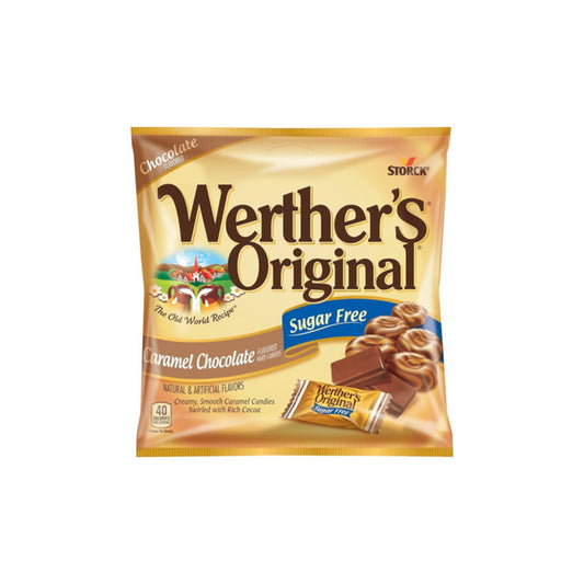 Werther's Sugar Free Caramel Chocolate Hard Candies Peg Bag (66.6g) - America