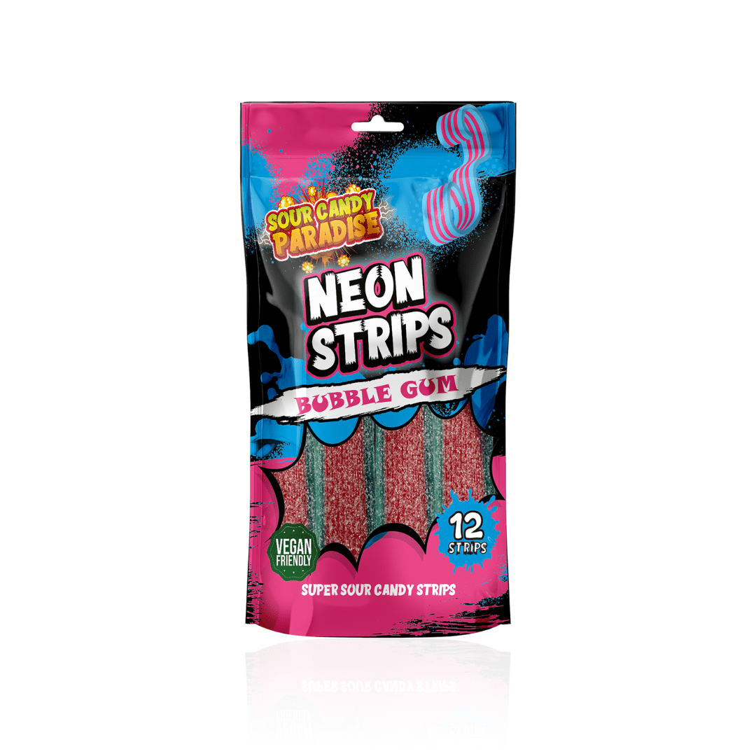 Sour Candy Paradise Bubble Gum Neon Strips (130g) - America
