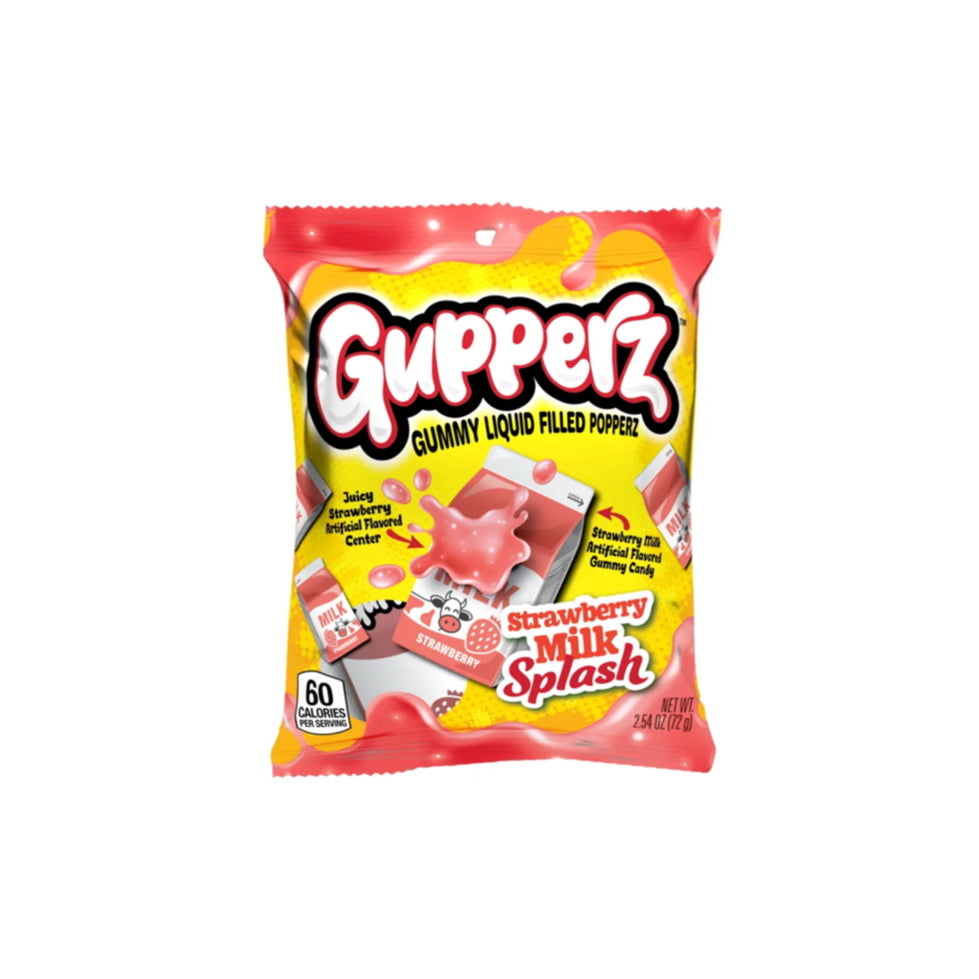 Gupperz Strawberry Milk Splash Filled Popperz Peg Bag (72g) - America