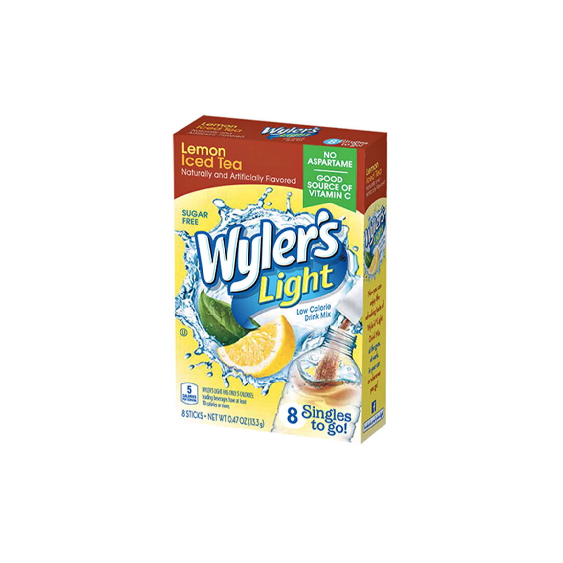 Wyler's Light Singles To Go Lemon Iced Tea Drink Mix 8-Pack (15g) - America