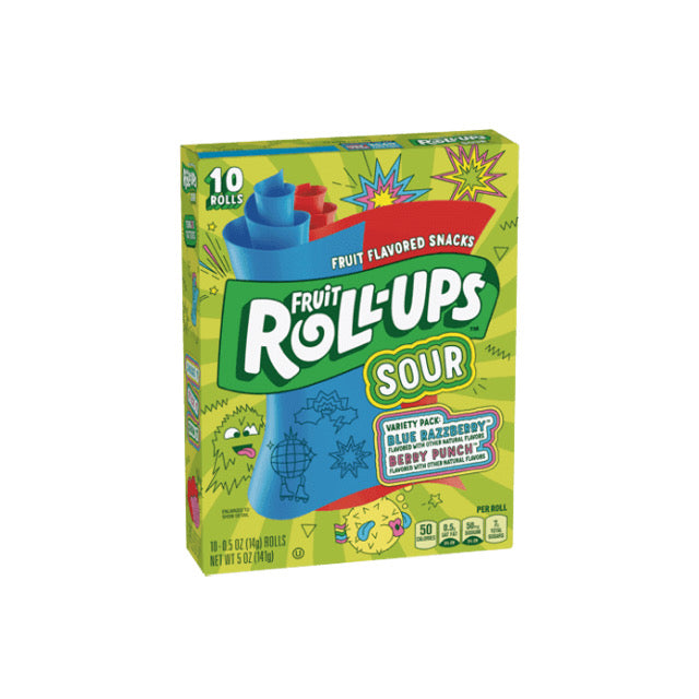 Betty Crocker Fruit Roll-Ups Sour Variety Pack Fruit Flavored Snacks 10-Pack (141g) - America