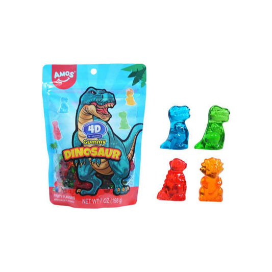 Amos 4D Gummy Dinosaur Stand-Up Bag (198g) - America
