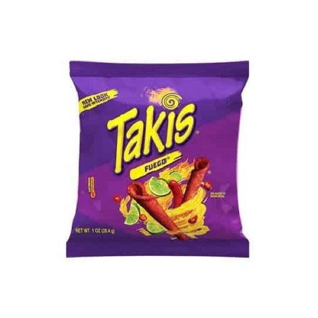 Takis Fuego Rolled Tortilla Corn Chips Small Bag (28g) - America