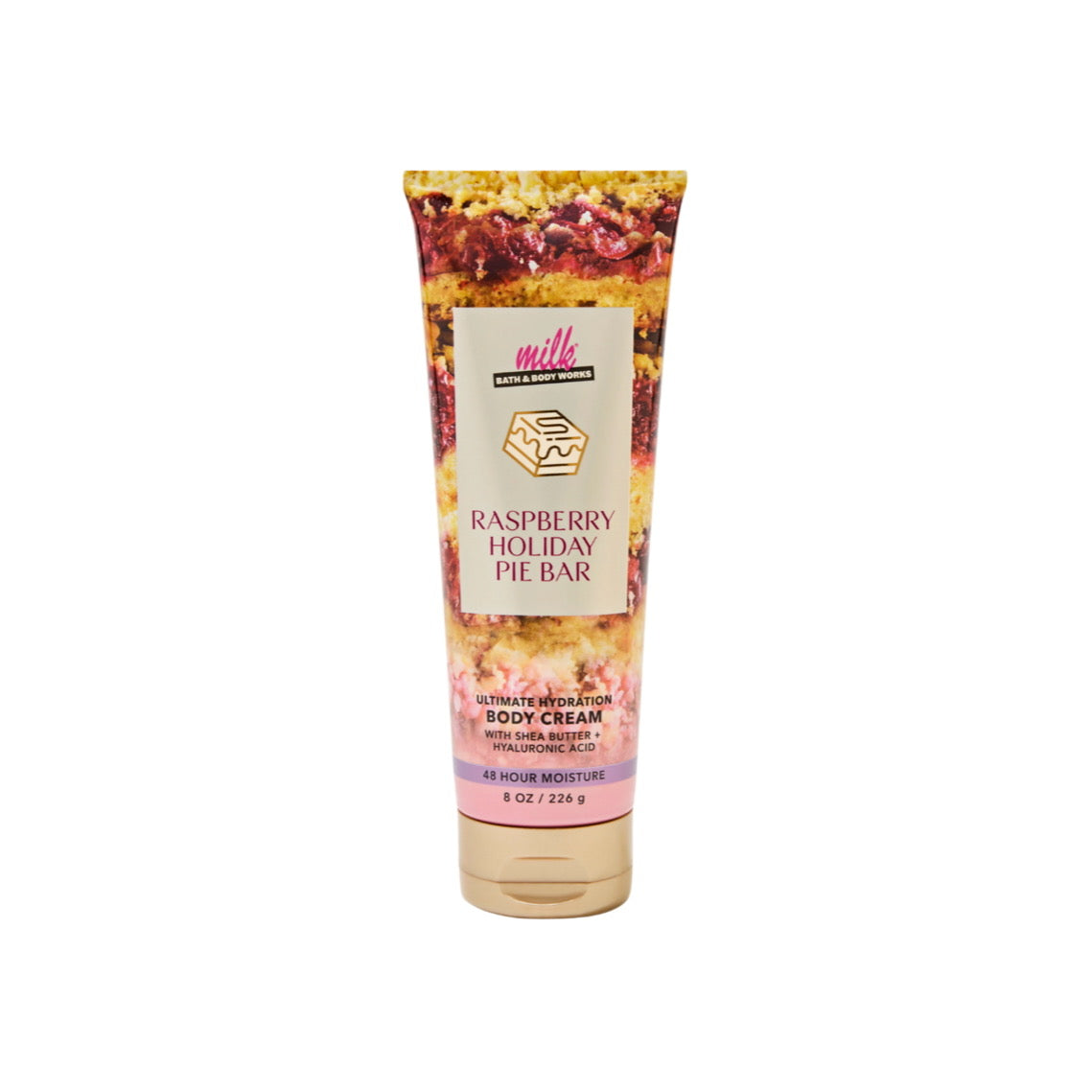 Bath and Body Works Milk Bar Raspberry Holiday Pie Bar Ultimate Hydration Body Cream (226g) - America