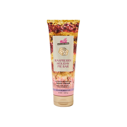 Bath and Body Works Milk Bar Raspberry Holiday Pie Bar Ultimate Hydration Body Cream (226g) - America