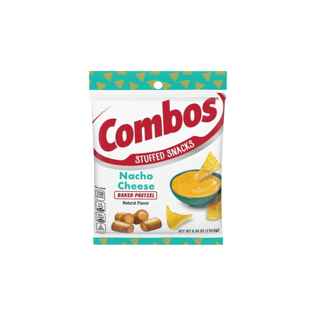 Combos Stuffed Snacks Nacho Cheese Baked Pretzel Large Bag (179g) - America