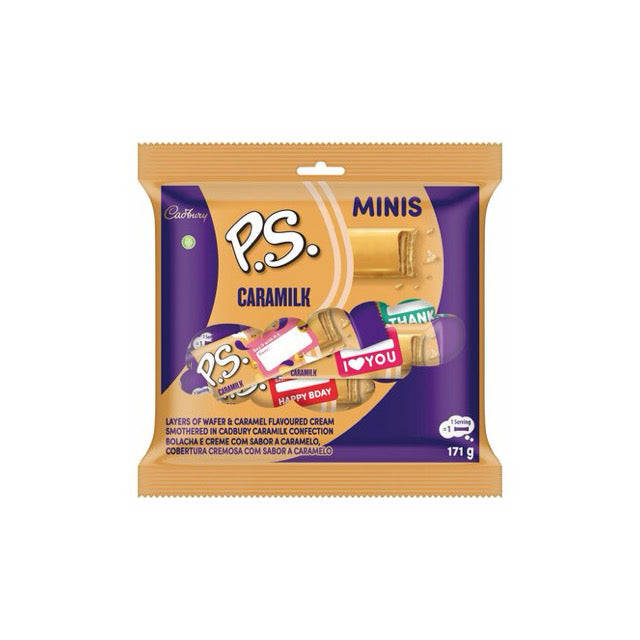 Cadbury P.S. Caramilk Minis Caramel & Wafer Chocolate Bars (171g) - South Africa
