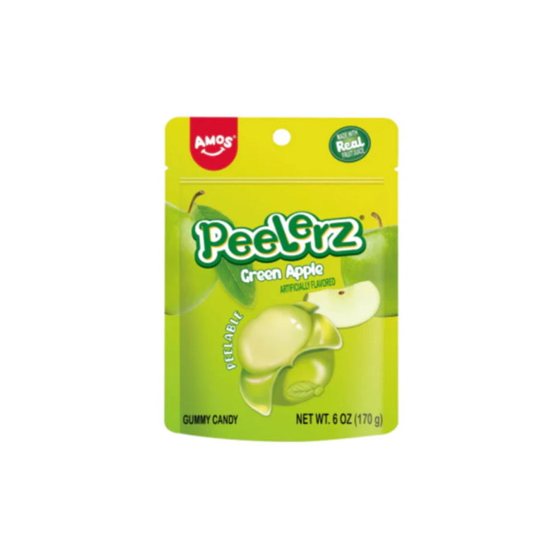 Amos Peelerz Gummy Green Apple Peg Bag (170g) - America