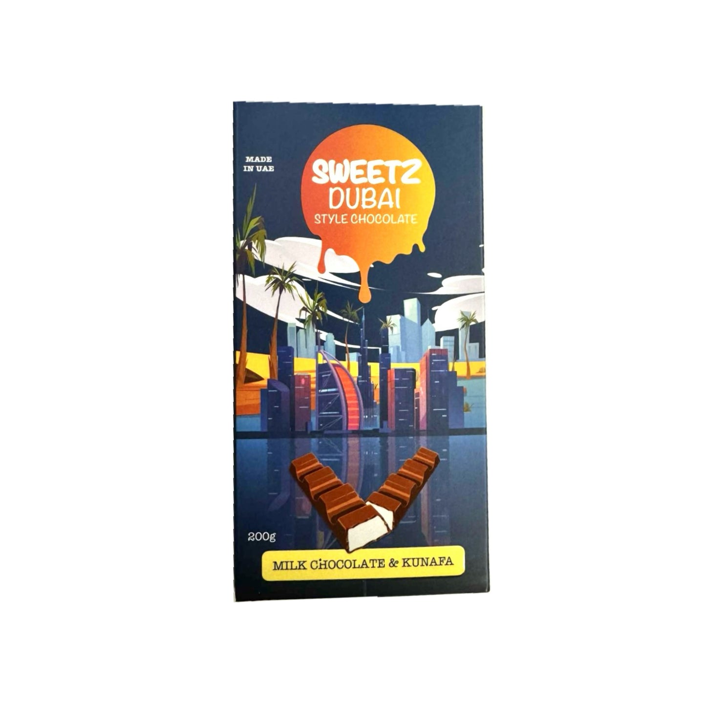 Sweetz Dubai Style Milk Chocolate & Kunafa Bar (200g) - Dubai