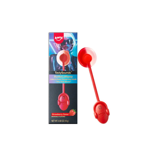 Amos TastySounds Hip Hop Music Strawberry AudioLollipop (16g) - America