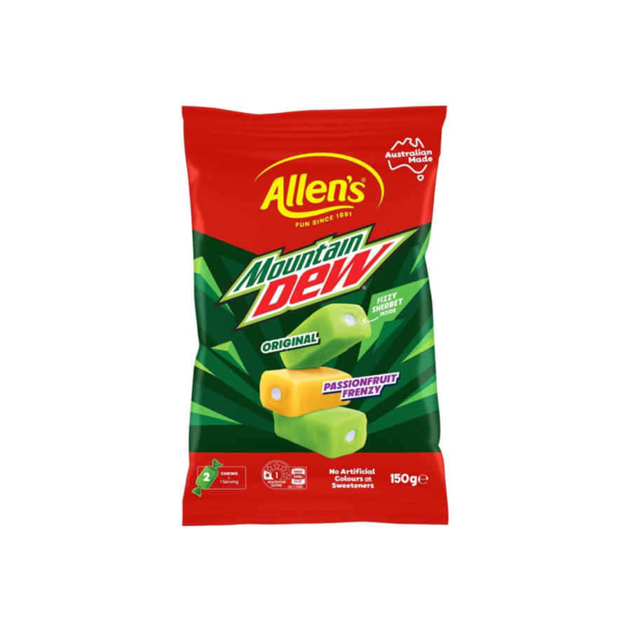 Allen’s x Mountain Dew NEW Fizzy Chews (150g) - Australia
