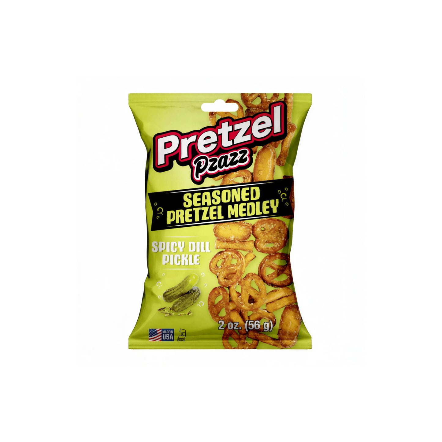 Pretzel Pzazz Spicy Dill Pickle Seasoned Pretzel Medley (56g) - America
