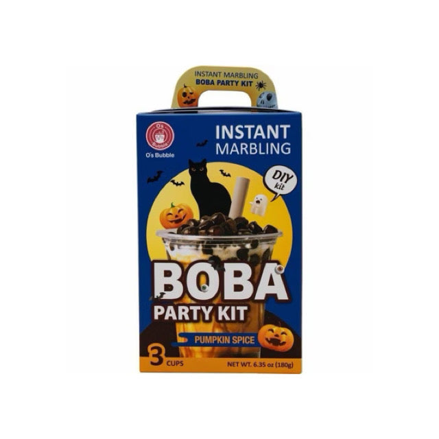 O’s Bubble Halloween Pumpkin Spice Instant Marbling Boba Party Kit 3-Cups (180g) - America