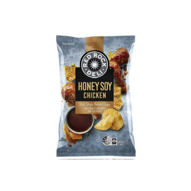 Red Rock Deli Honey Soy Chicken Deli Style Potato Chips Large Bag (165g) - Australia