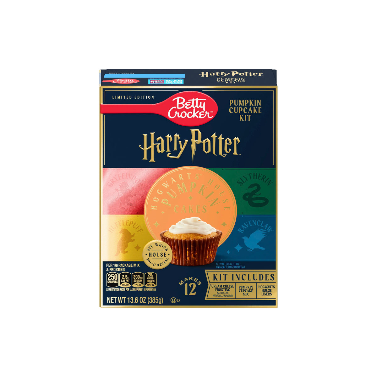Betty Crocker x Harry Potter Hogwarts House Pumpkin Cupcake Kit (385g) - America