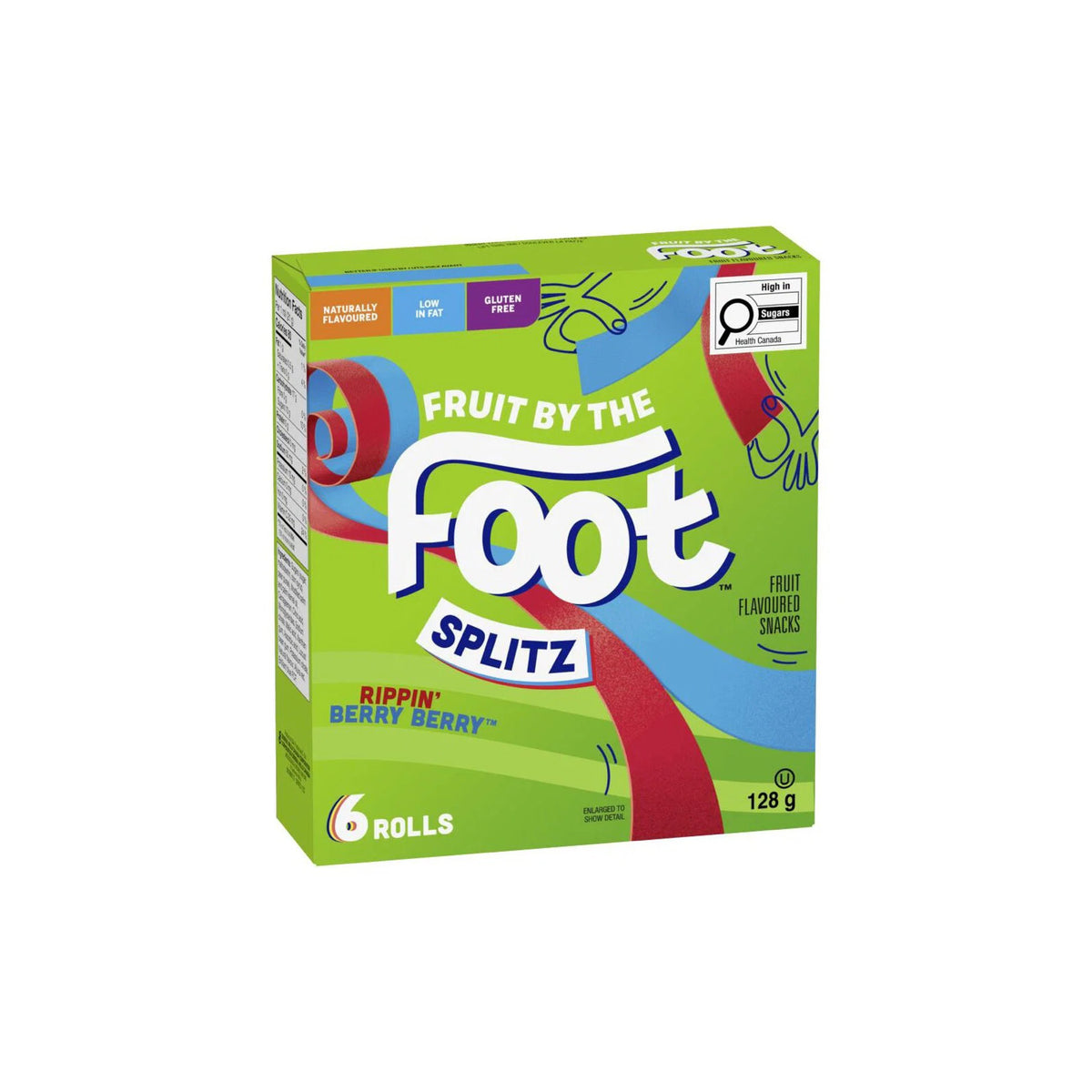Betty Crocker Fruit By The Foot Splitz Rippin’ Berry Berry 6-Rolls (128g) - Canada