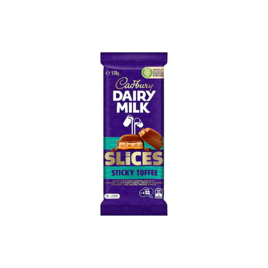 Cadbury Dairy Milk Slices Sticky Toffee Large Chocolate Bar (178g) - Australia