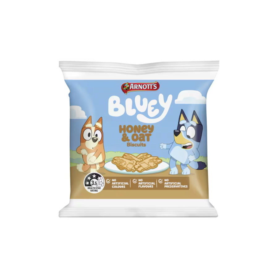 Arnott’s Bluey Honey & Oat Biscuits 8-Pack (168g) - Australia