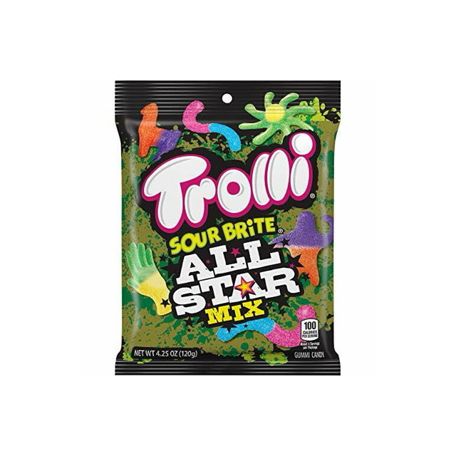 Trolli Sour Brite All Star Mix Candy Peg Bag (120g) - America